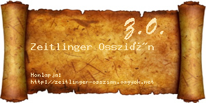 Zeitlinger Osszián névjegykártya